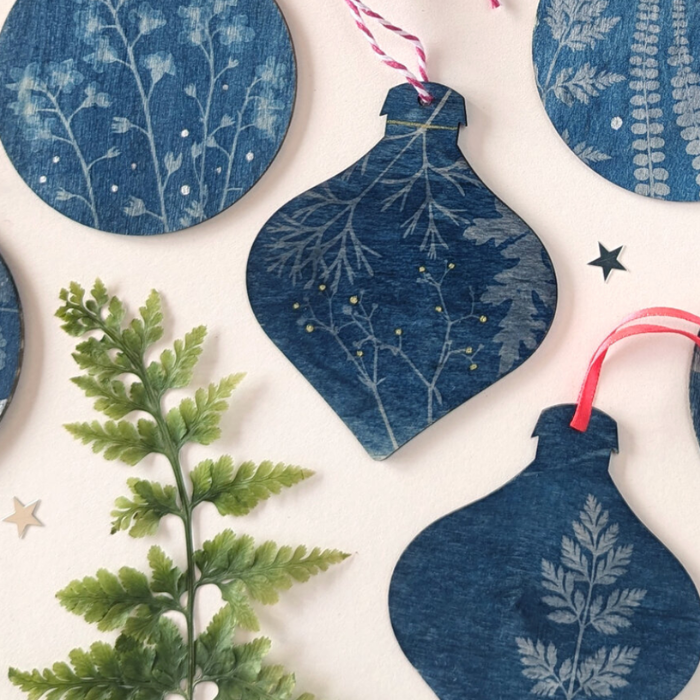 Make your own Cyanotype Christmas Baubles